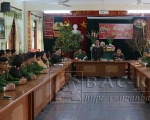 Thiếu tướng Ma Văn Lả - GĐ Công an tỉnh kiểm tra và chúc Tết công an TP Bắc Kạn