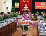 Lãnh đạo các đơn vị thuộc Công an tỉnh Bắc Kạn tham gia Hội nghị trực tuyến