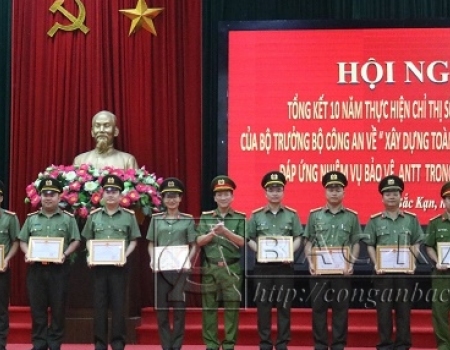 Lãnh đạo Công an tỉnh khen thưởng các tập thể, cá nhân trong thực hiện Chỉ thị số 03/CT-BCA-X11ngày 10/4/2009