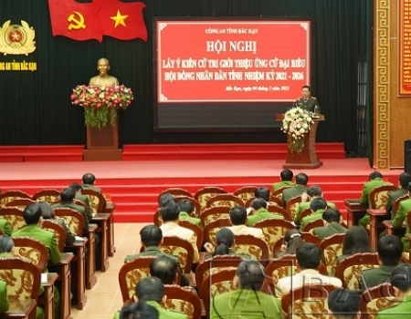 Đại tá Hà Văn Tuyên, Giám đốc Công an tỉnh lấy ý kiến cử tri giới thiệu ứng cử đại biểu HĐND tỉnh   nhiệm kỳ 2021 2026