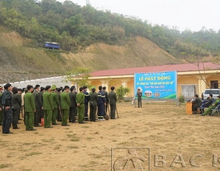 Lễ phát động Tết trồng cây được tổ chức  trang trọng, thu hút đông đảo CBCS, đoàn viên tham gia