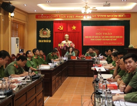 Đại biểu dự hội hảo tại điểm cầu Công an Bắc Kạn