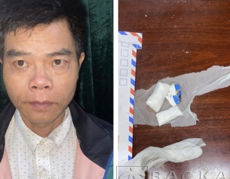 Đối tượng Dương Văn Bóng và tang vật (ảnh CTV)