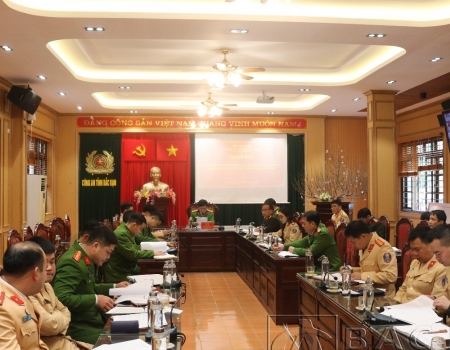 Đại biểu dự hội nghị tại điểm cầu Công an tỉnh Bắc Kạn