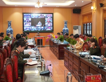 Hội nghị tại điểm cầu Công an tỉnh Bắc Kạn
