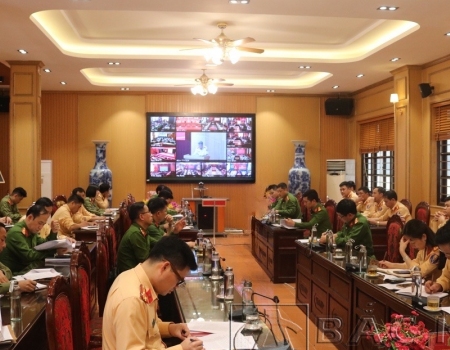 Hội nghị tại điểm cầu Công an tỉnh Bắc Kạn