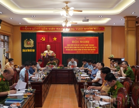 Hội nghị tại điểm cầu Công an tỉnh Bắc Kạn