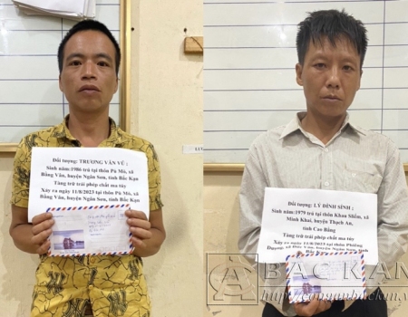 Trương Văn Vũ và Lý Đình Sính tại cơ quan Công an