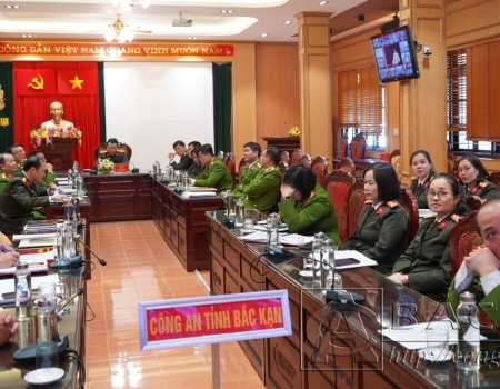 Hội nghị tại điểm cầu Công an tỉnh Bắc Kạn