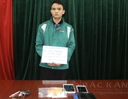 Đối tượng Hà Quang Thành tại cơ quan Công an