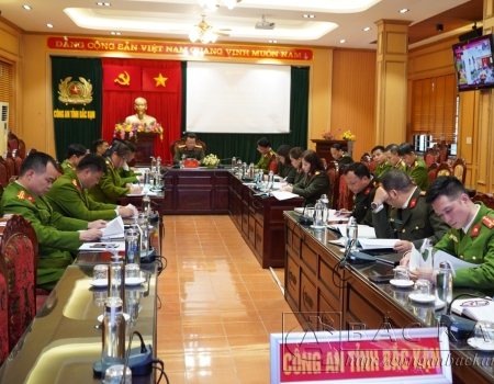 Hội nghị tại điểm cầu Công an tỉnh Bắc Kạn