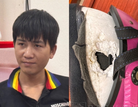 0,361g ma tuý được Hoàng Văn Anh giấu trong mũ bảo hiểm