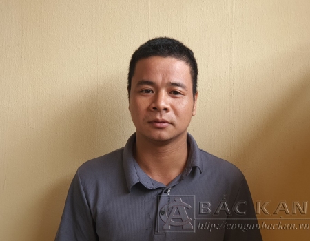Đối tượng Lộc Văn Giang tại cơ quan Công an