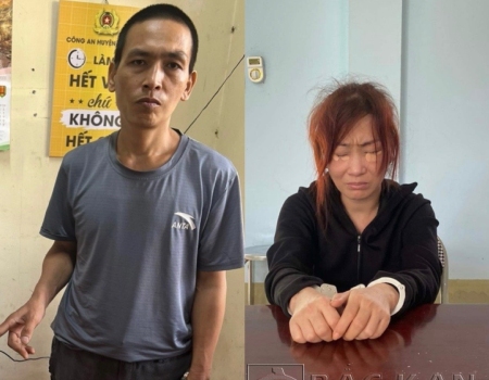 Hai đối tượng Nông Văn Hữu và Tống Thị Hằng