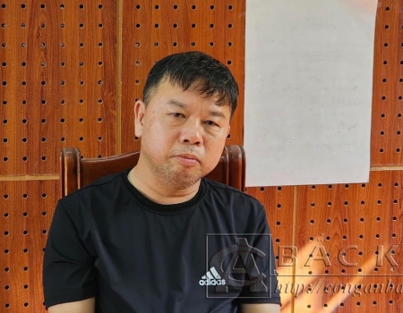 Đối tượng Trần Hữu Minh tại cơ quan Công an