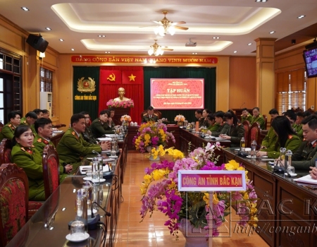 Hội nghị tập huấn tại điểm cầu Công an tỉnh Bắc Kạn
