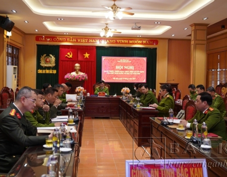 Hội nghị tại điểm cầu Công an tỉnh Bắc Kạn