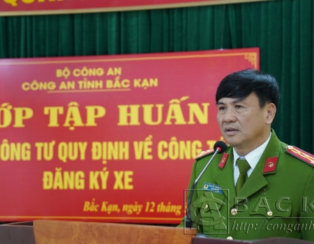 Đại tá.TS Nguyễn Thanh Tuân, Phó Giám đốc Công an tỉnh phát biểu chỉ đạo