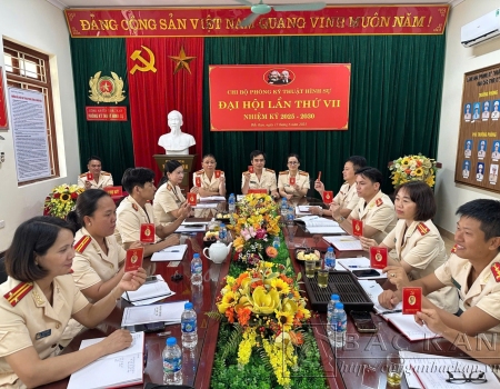 Đại tá Thăng Quang Huy, Phó Giám đốc Công an tỉnh biểu dương, ghi nhận những thành tích của lực lượng Hồ sơ trong đợt cao điểm.