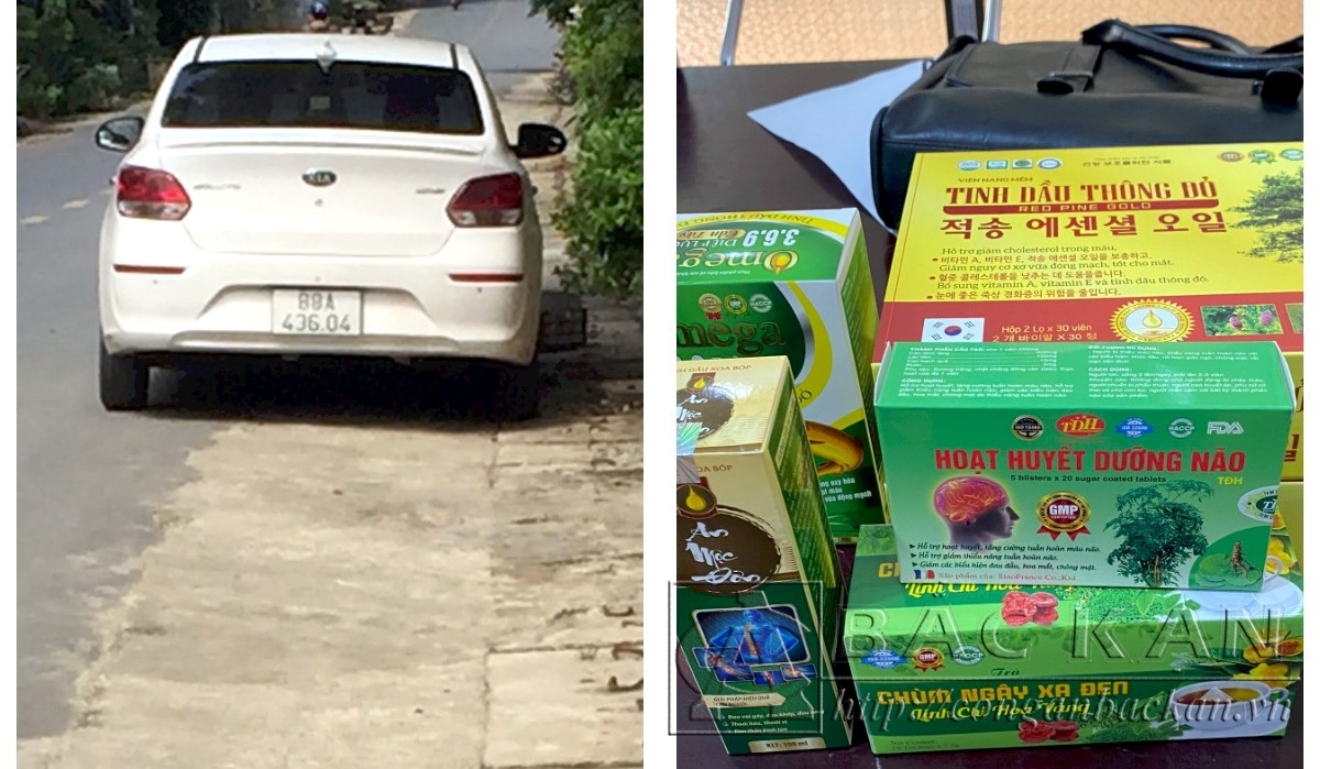 Phương tiện di chuyển và số sản phẩm 2 đối tượng dùng để tư vấn và "tặng" cho người dân