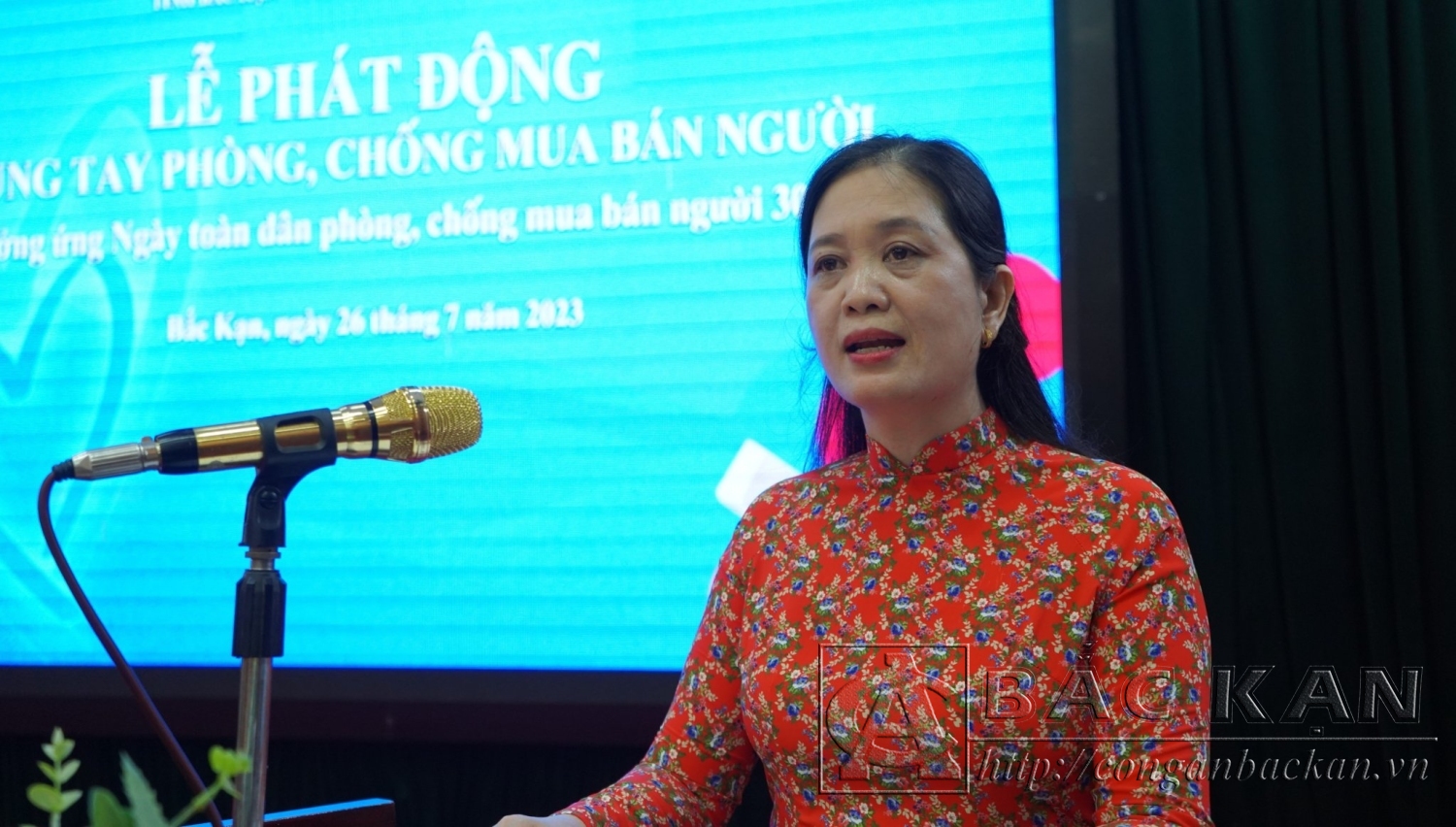 1551 Đồng chí Triệu Thị Thúy Chủ tịch Hội Liên hiẹp phụ nữ tỉnh Phát biểu khai mạc Lễ phát động