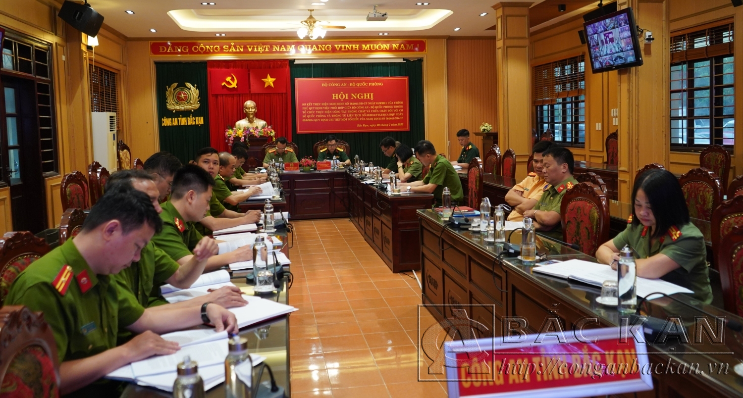 Hội nghị tại điểm cầu Công an tỉnh Bắc Kạn.