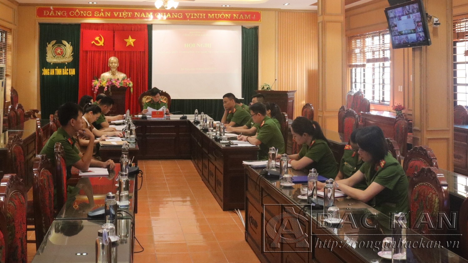Hội nghị tại điểm cầu Công an tỉnh Bắc Kạn