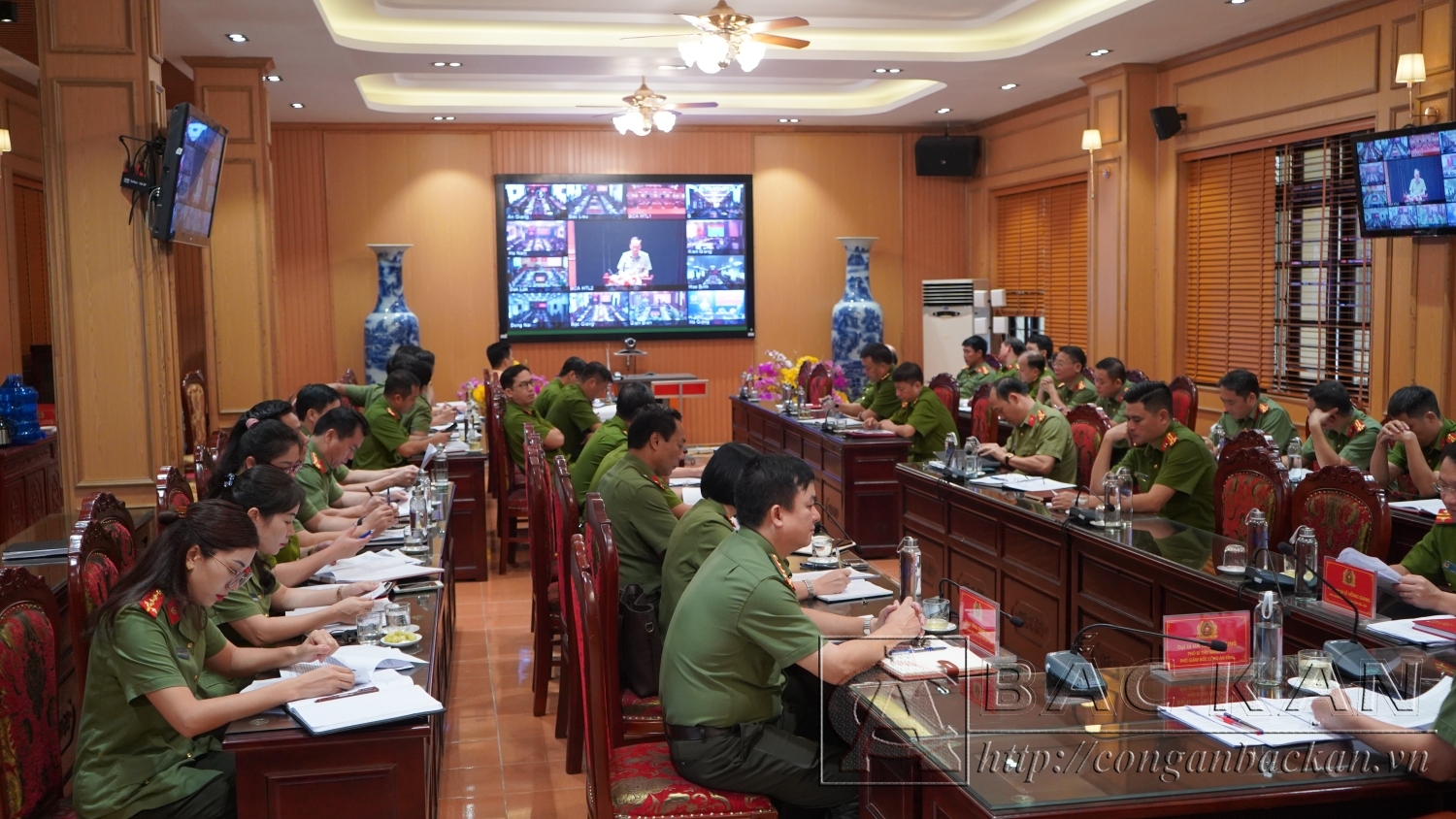 Hội nghị tại điểm cầu Công an Bắc Kạn