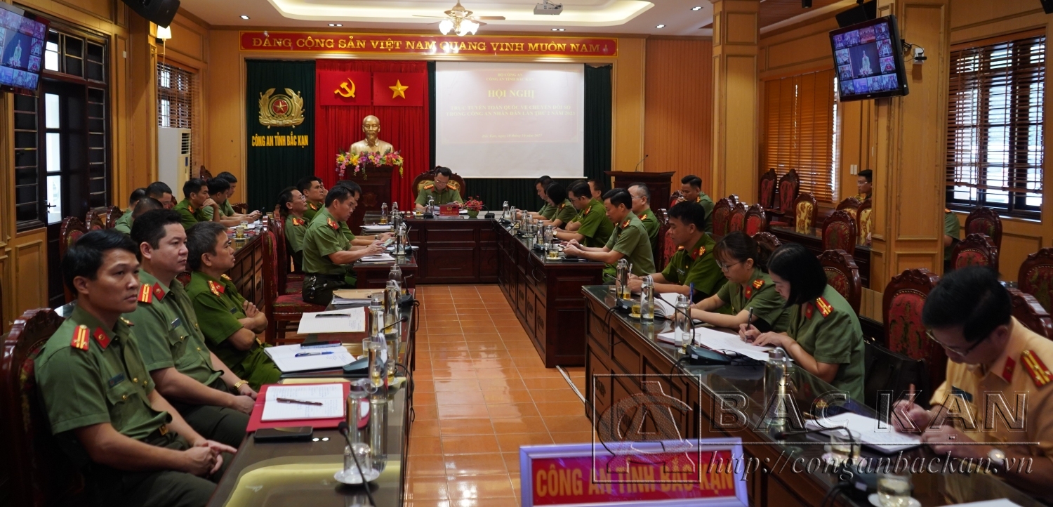 Hội nghị tại điểm cầu Công an tỉnh Bắc Kạn