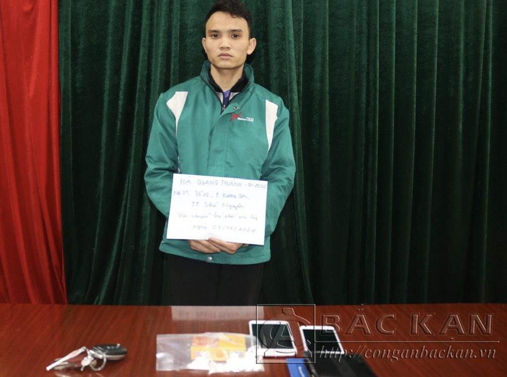 Đối tượng Hà Quang Thành tại cơ quan Công an