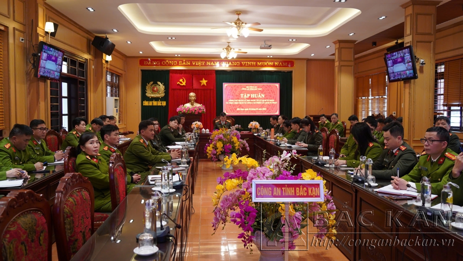 Hội nghị tập huấn tại điểm cầu Công an tỉnh Bắc Kạn