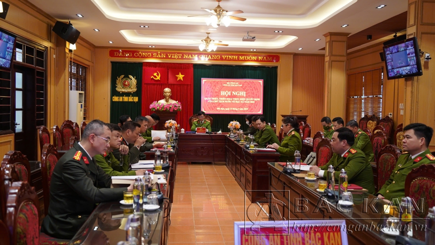 Hội nghị tại điểm cầu Công an tỉnh Bắc Kạn